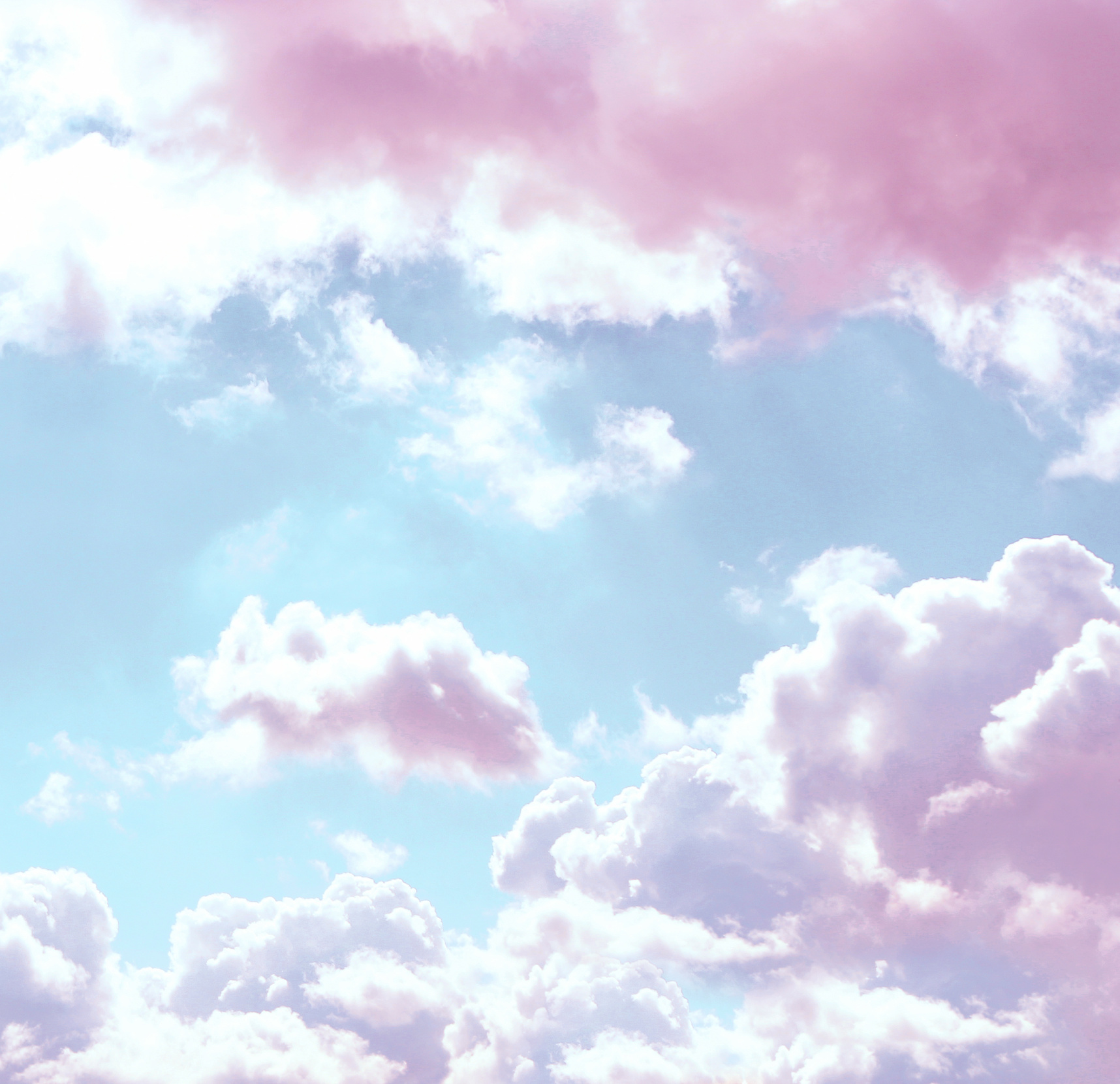 Blue Sky Background with Pink Clouds